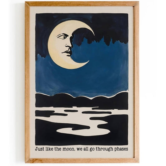 Moon Phases Motivational Art Print