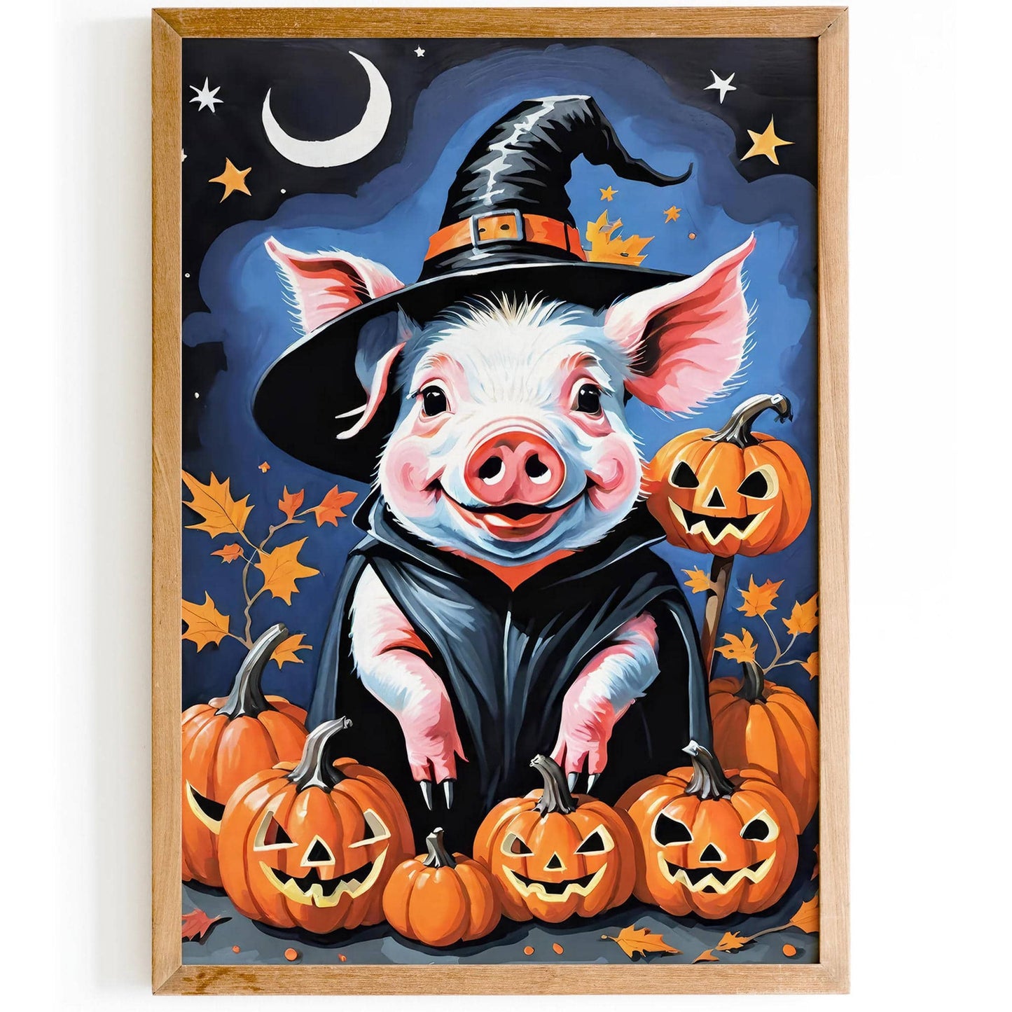 Halloween Pig Art Print Illustration - HypeSheriff