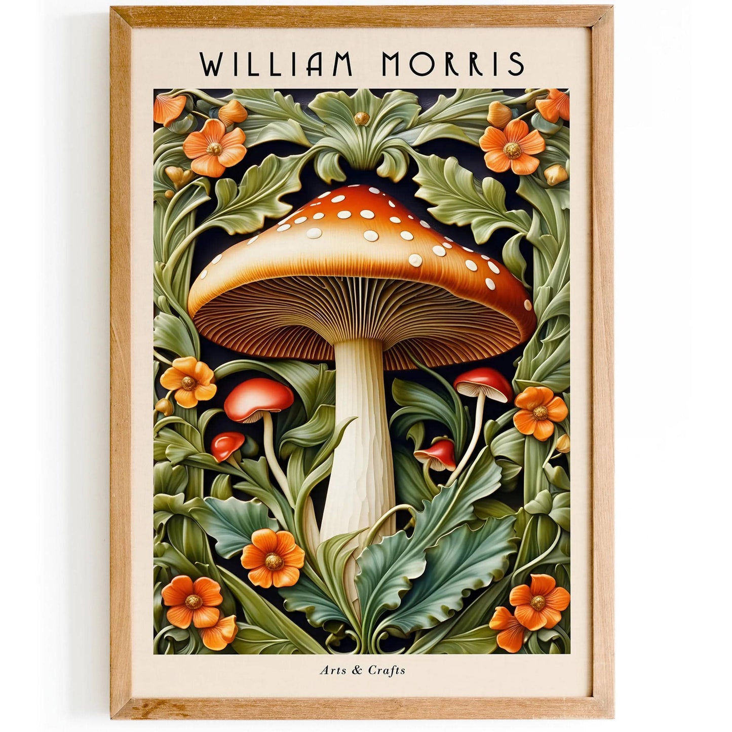 William Morris Mushroom Wall Art - HypeSheriff