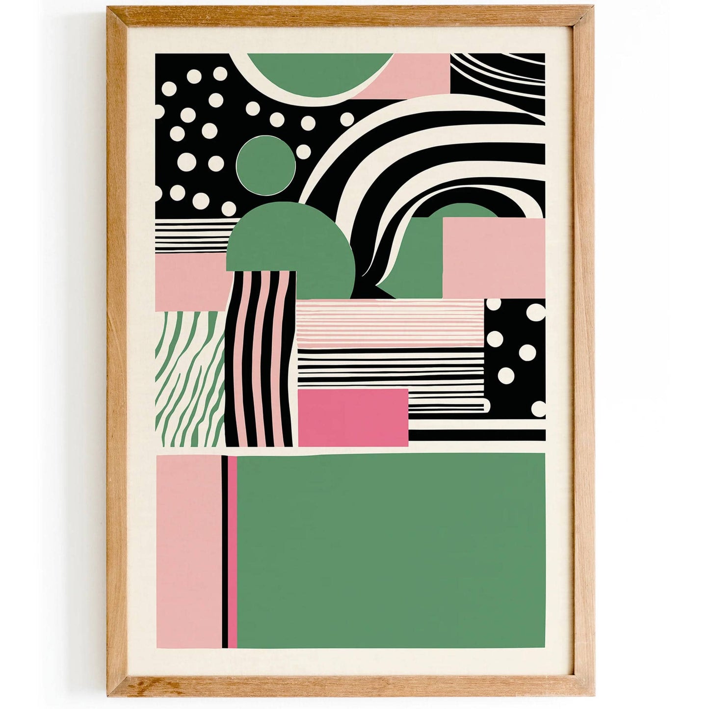Green Abstract Mid Century Wall Art - HypeSheriff