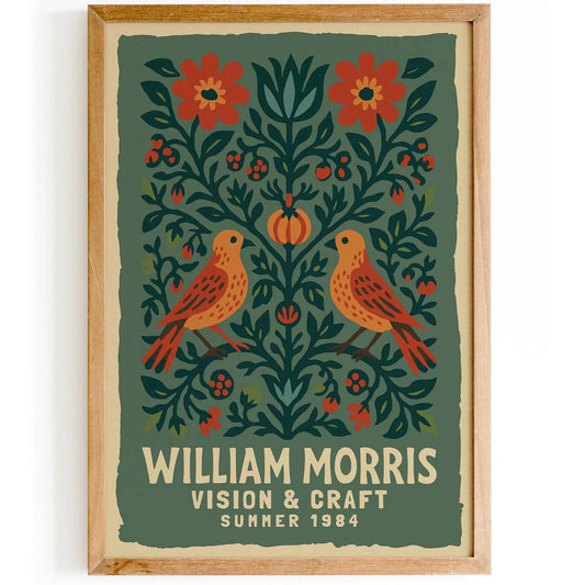William Morris Botanical Birds Print