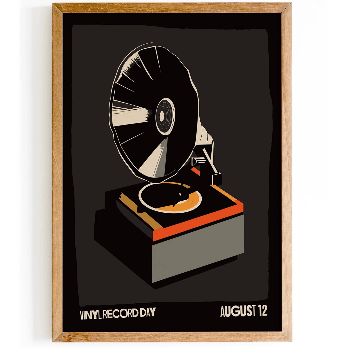 Vinyl Record Day - Gramophone Black Poster - HypeSheriff