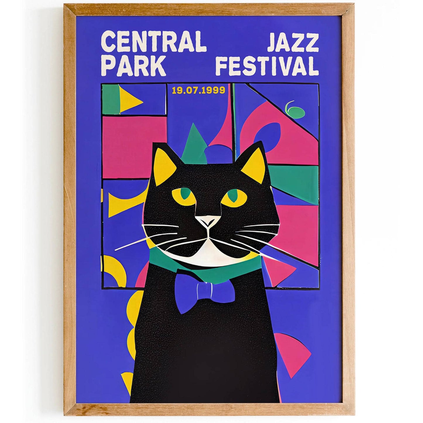 Central Park Jazz Festival Retro Cat Poster - HypeSheriff