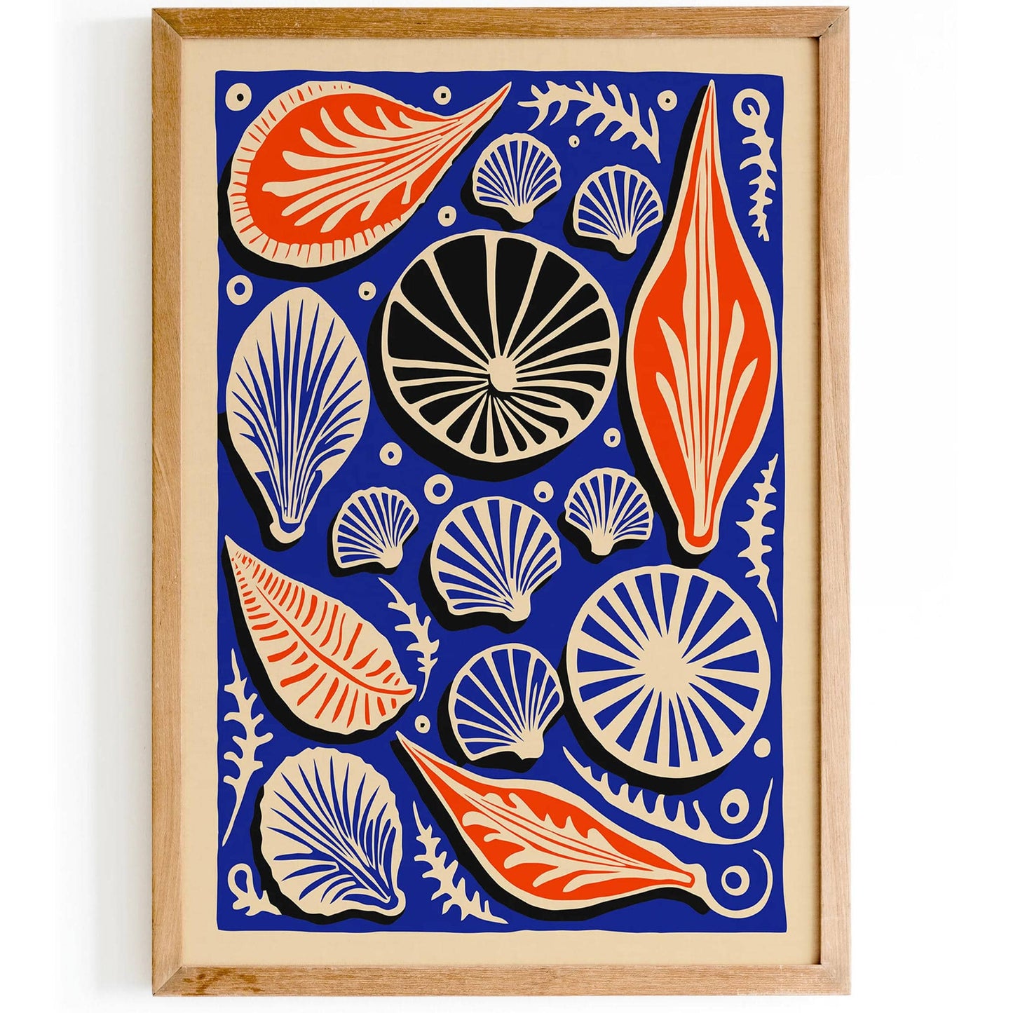 Nautical Shapes Blue Poster - HypeSheriff