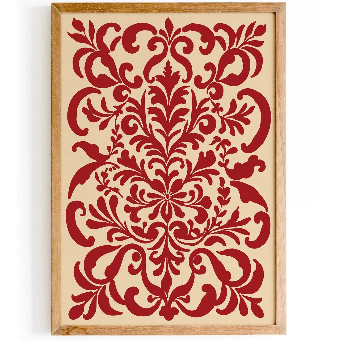 Burguny Abstract Floral Art Print - HypeSheriff
