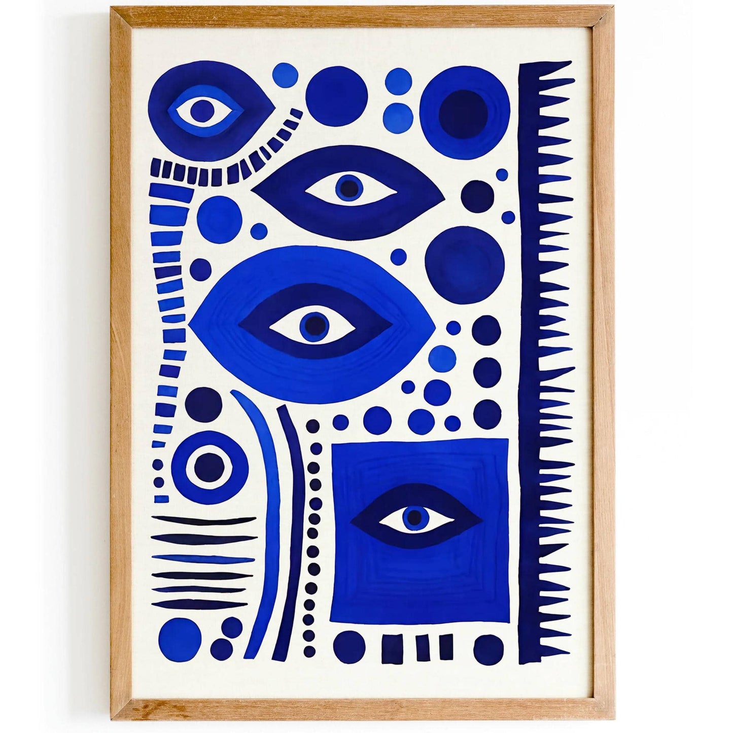 Mid Century Modern Eyes Art Print in Blue - HypeSheriff