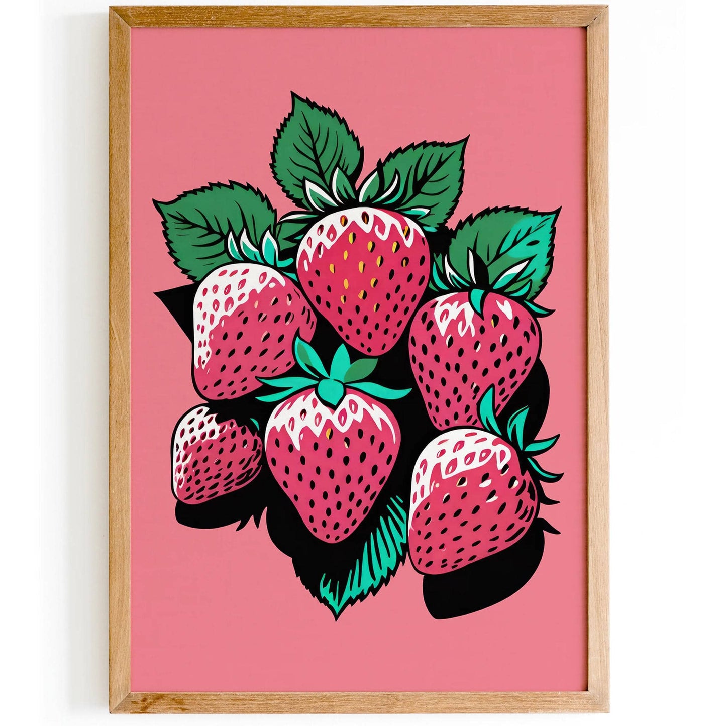 Pink Strawberries Wall Art - HypeSheriff
