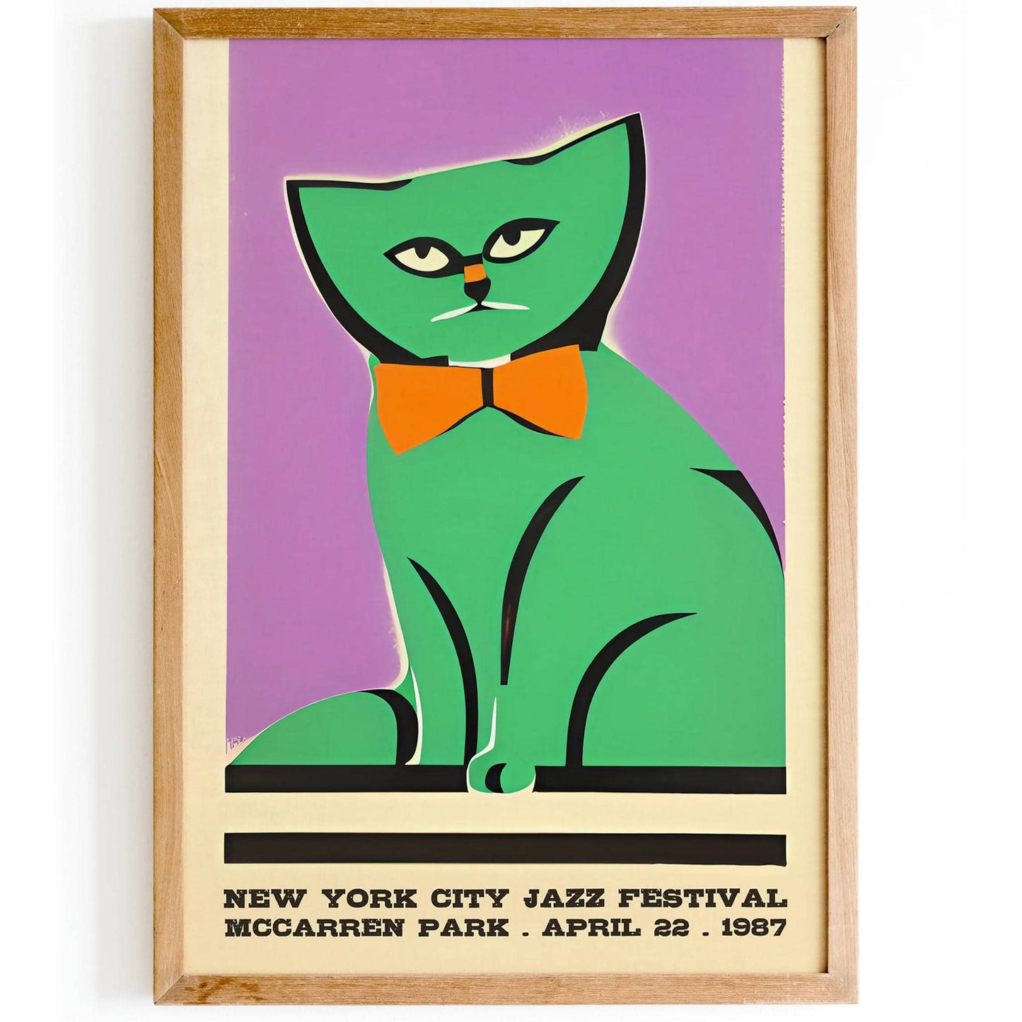 1987 NYC Jazz Festival Cat Poster - HypeSheriff