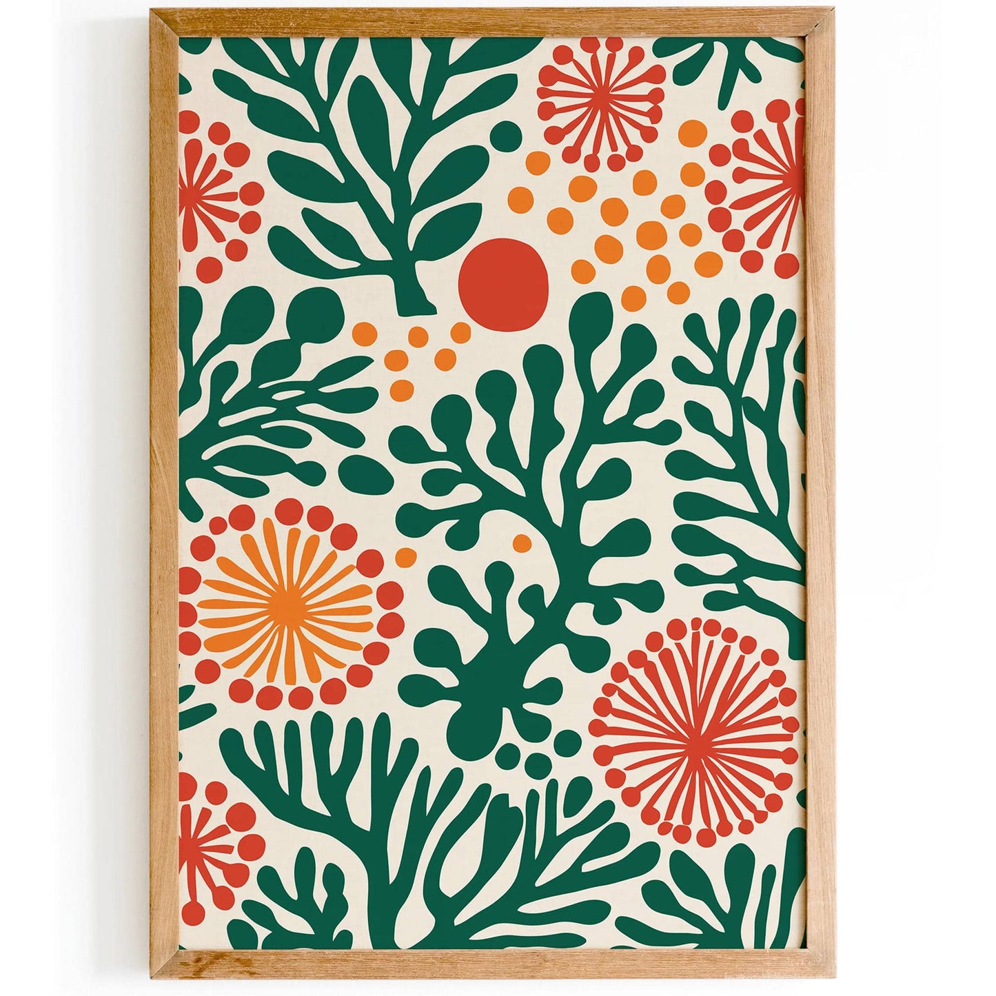 Green Abstract Botanical Art Print - HypeSheriff