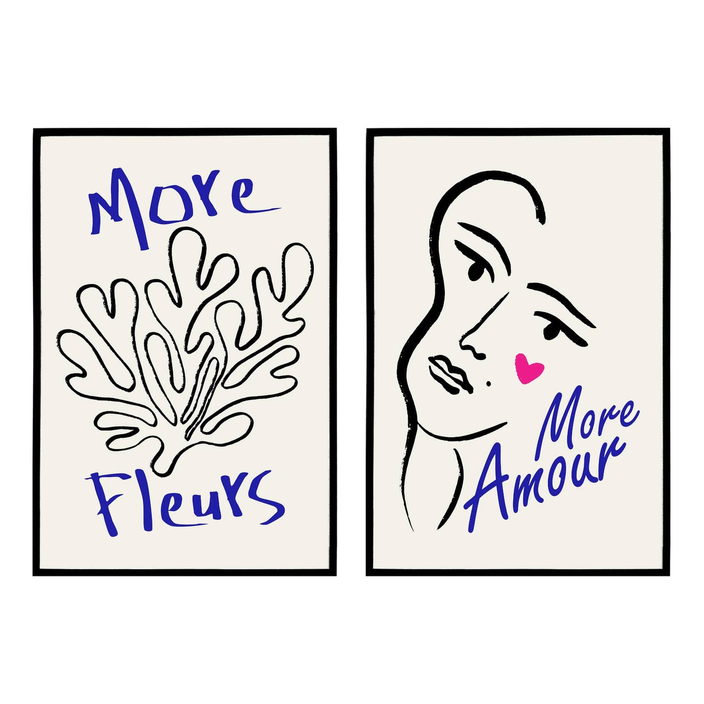 Set of 2 More Fleurs More Amour Poster - HypeSheriff