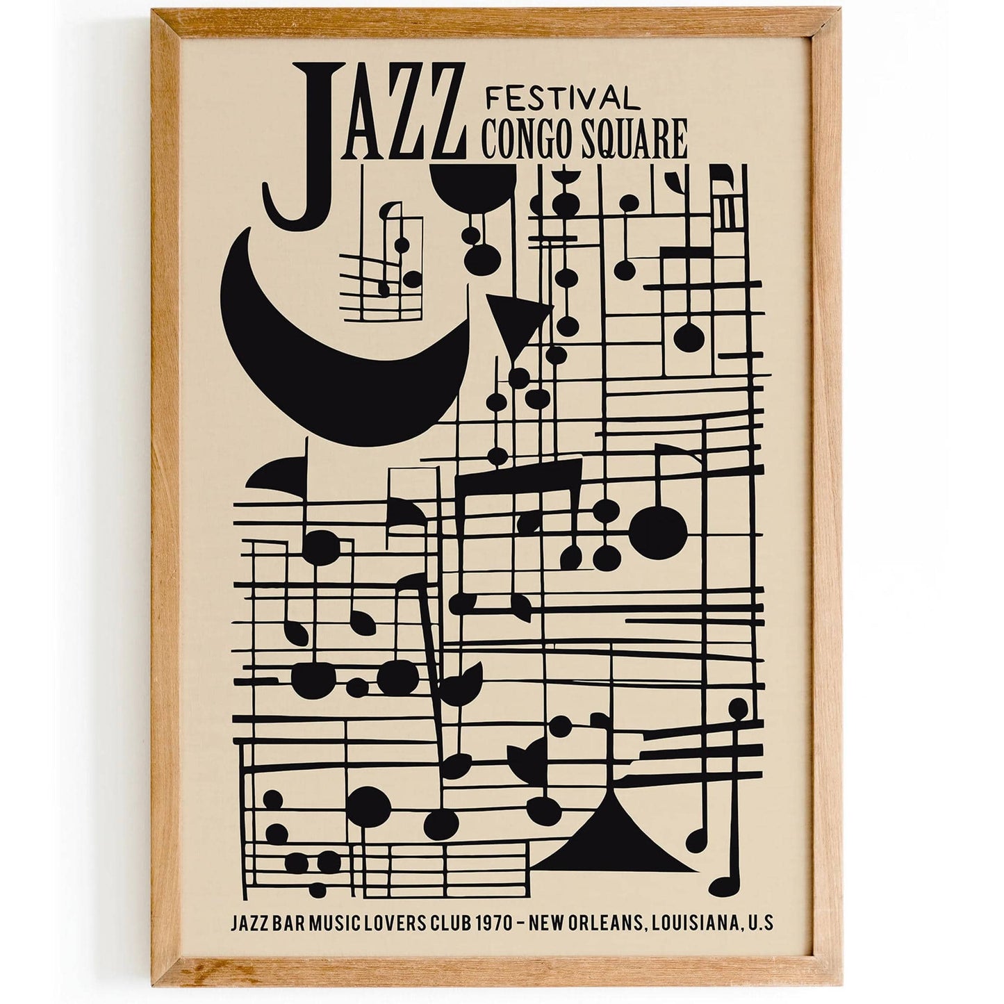 Abstract Notes Jazz Music Poster - HypeSheriff