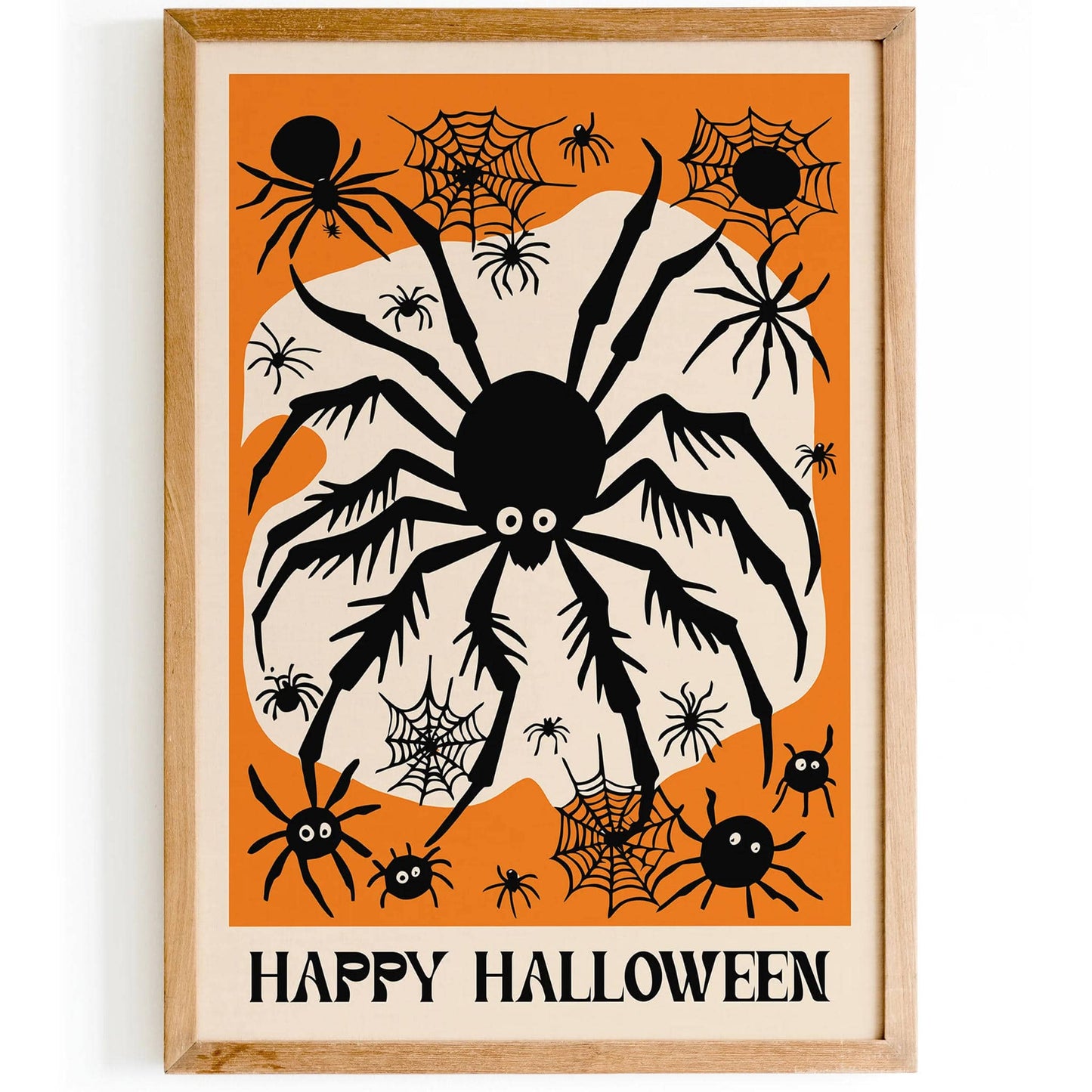 Halloween Home Decor Orange Spider Wall Art - HypeSheriff