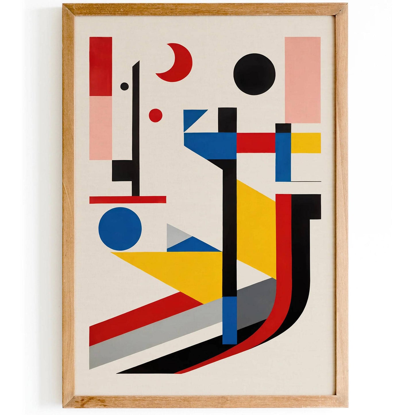 Abstract Bauhaus Shapes Retro Poster - HypeSheriff