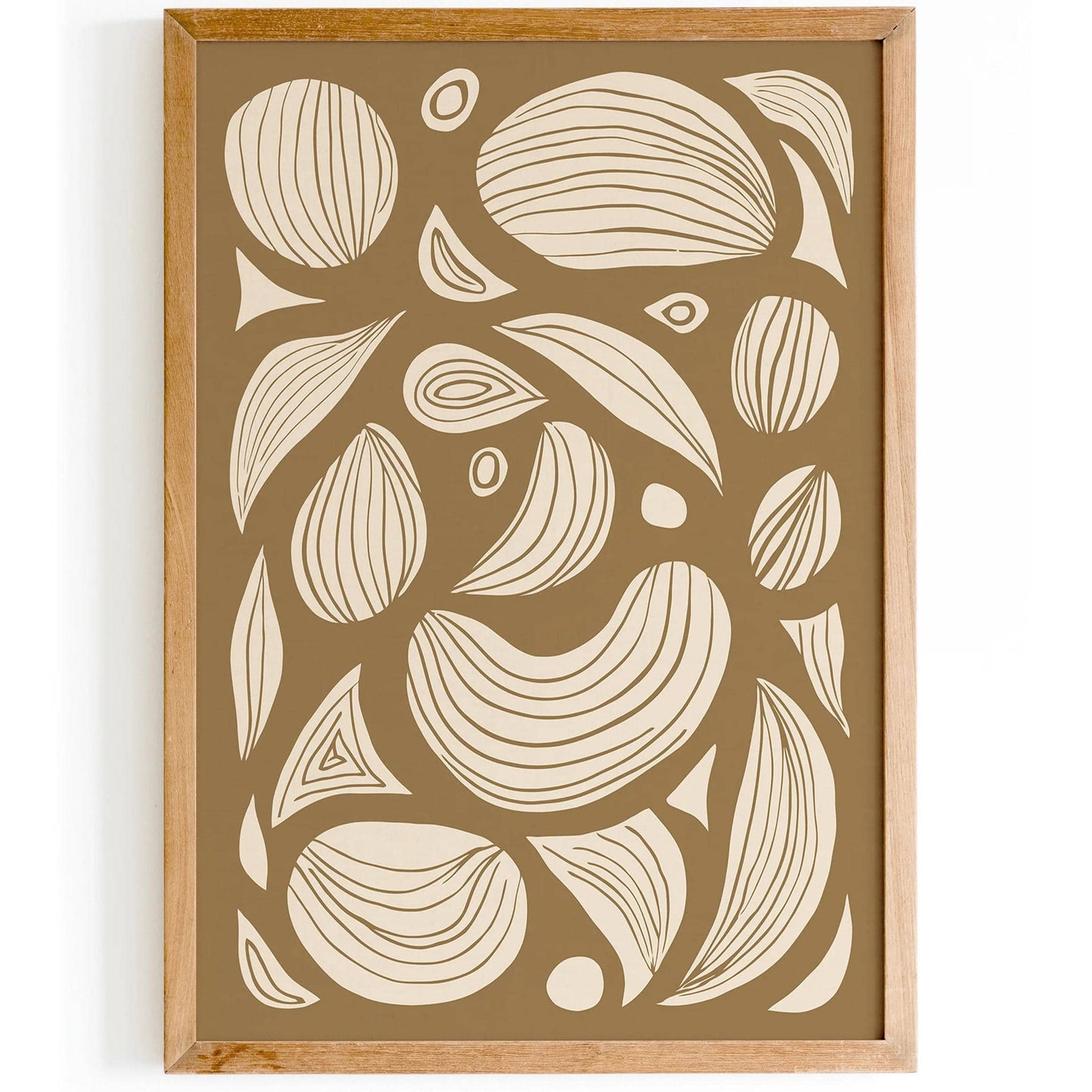 Neutral Abstract Print in Cinnamon Color - HypeSheriff