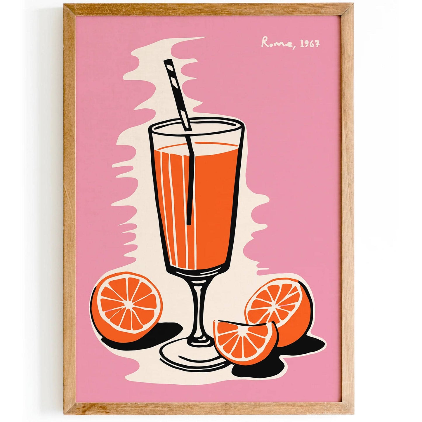 Italian Spritz, Rome 1967 Pink Kitchen Wall Art - HypeSheriff