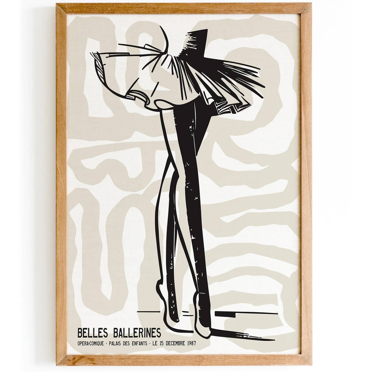 1987 Paris Ballet - Beige Wall Art Poster - HypeSheriff