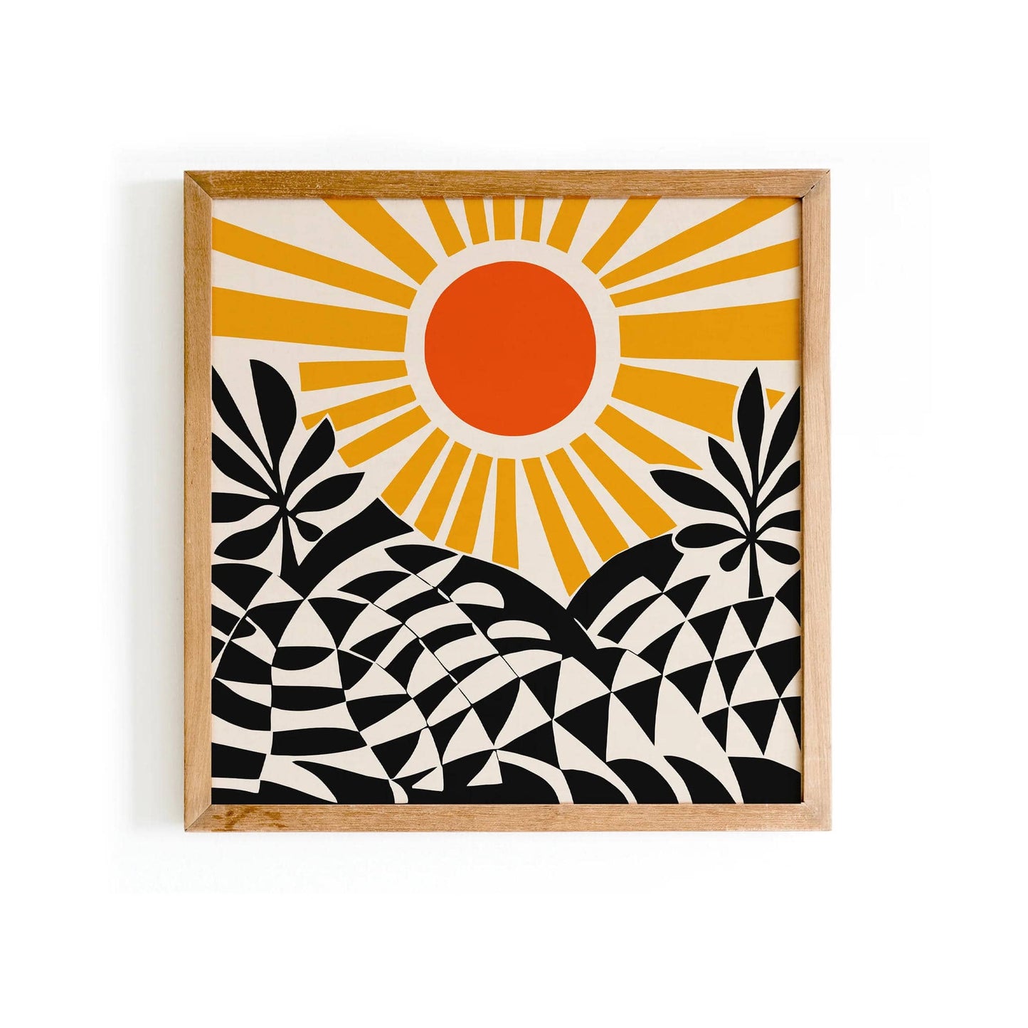 Mid Century Modern Sun Square Art Print