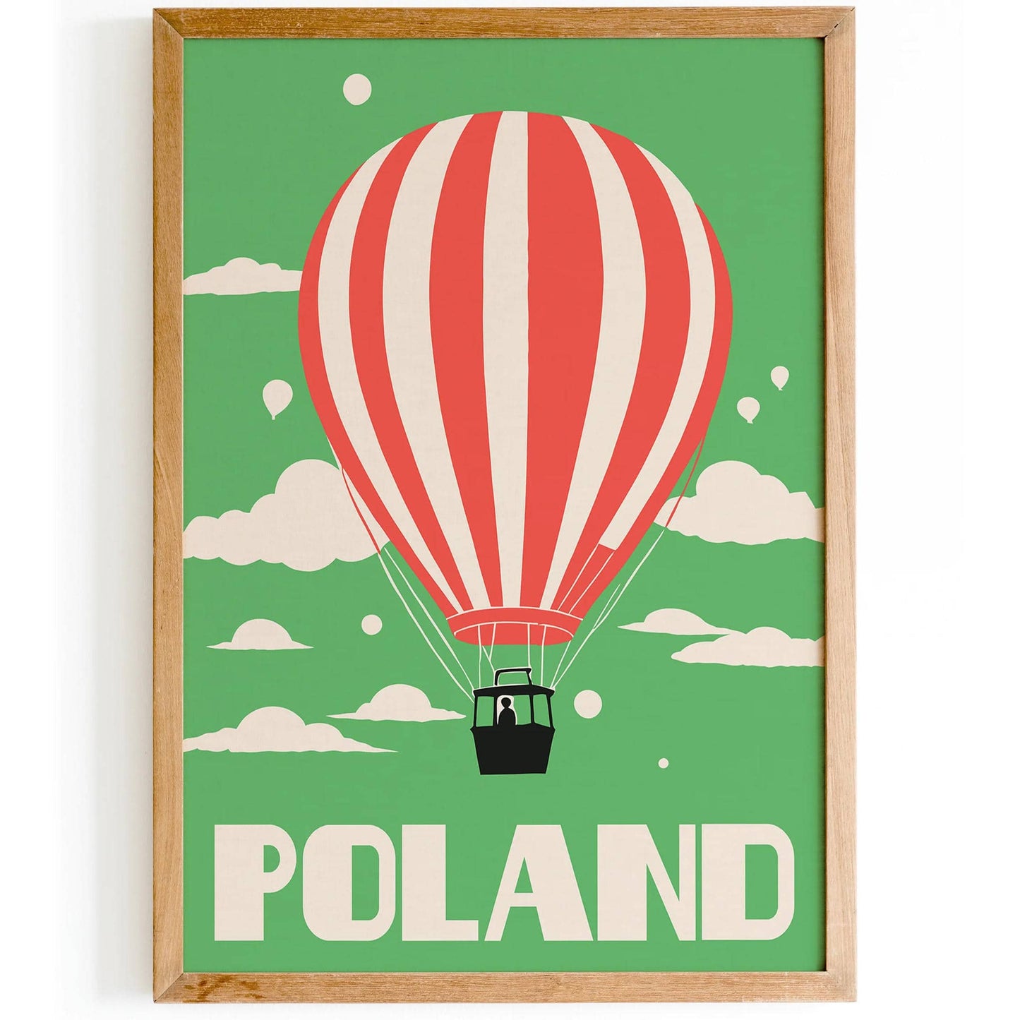 Poland Hot Air Balloon Travel Poster