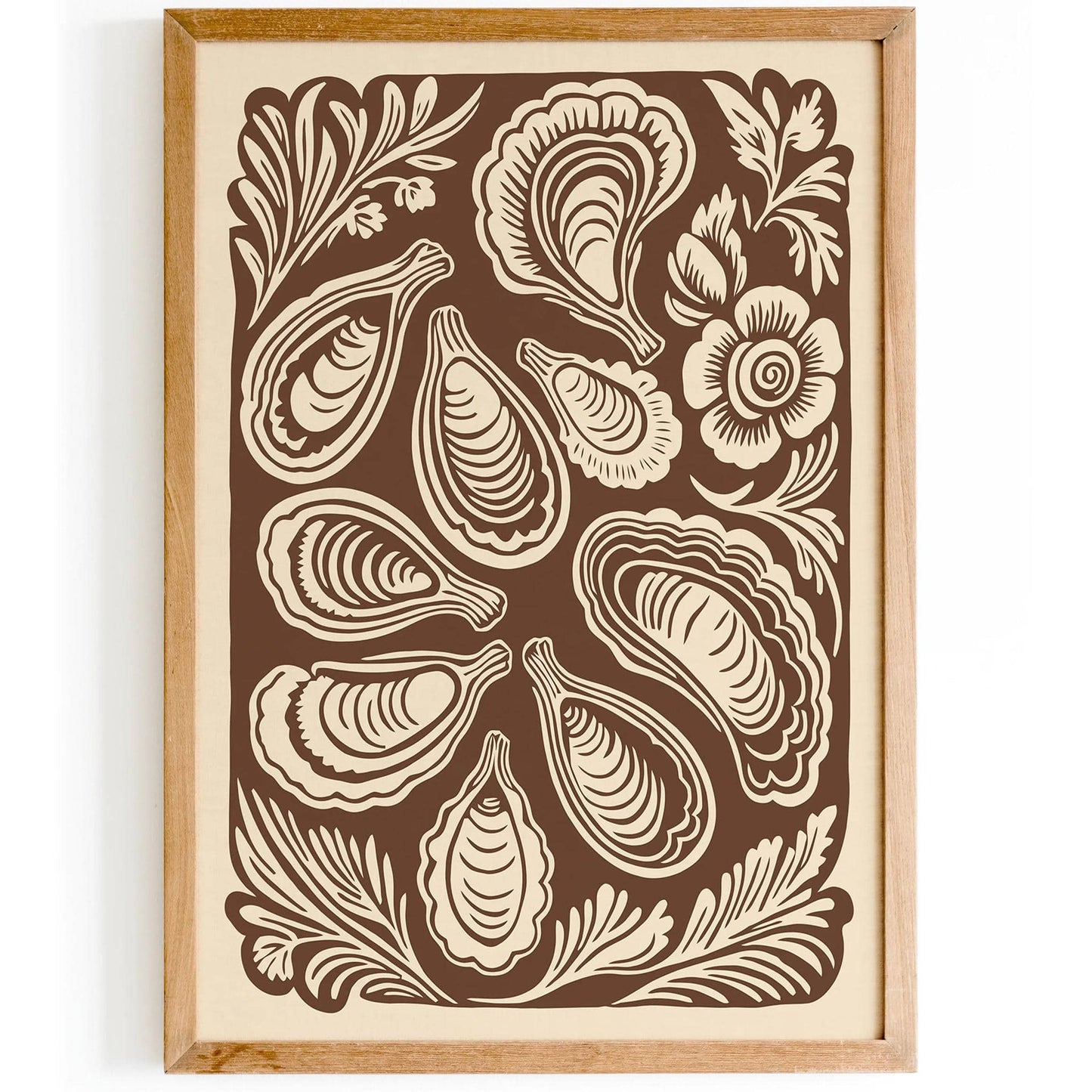Oyster Mousse Mocha Brown Kitchen Wall Decor