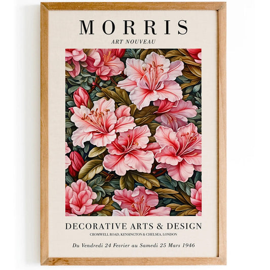 Art Nouveau Pink Floral Art Print - HypeSheriff