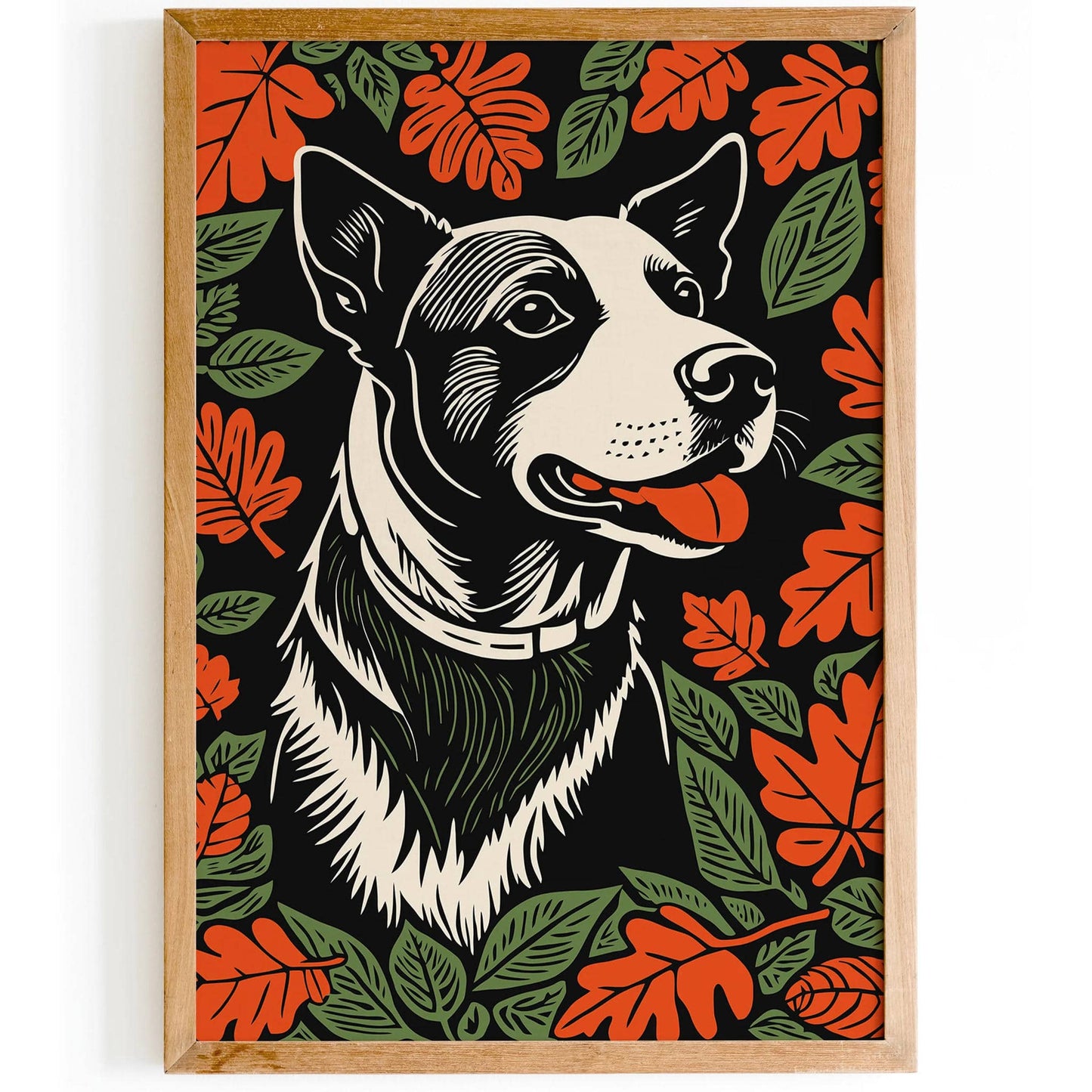 Cut Dog in Leaves Fall Wall Art - HypeSheriff