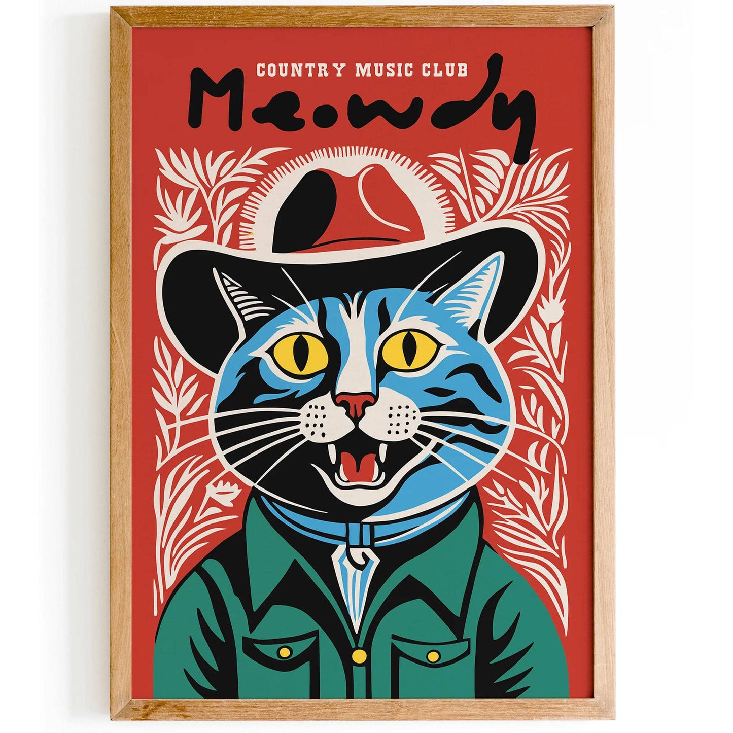 Meowdy Country Music Club Red Poster - HypeSheriff