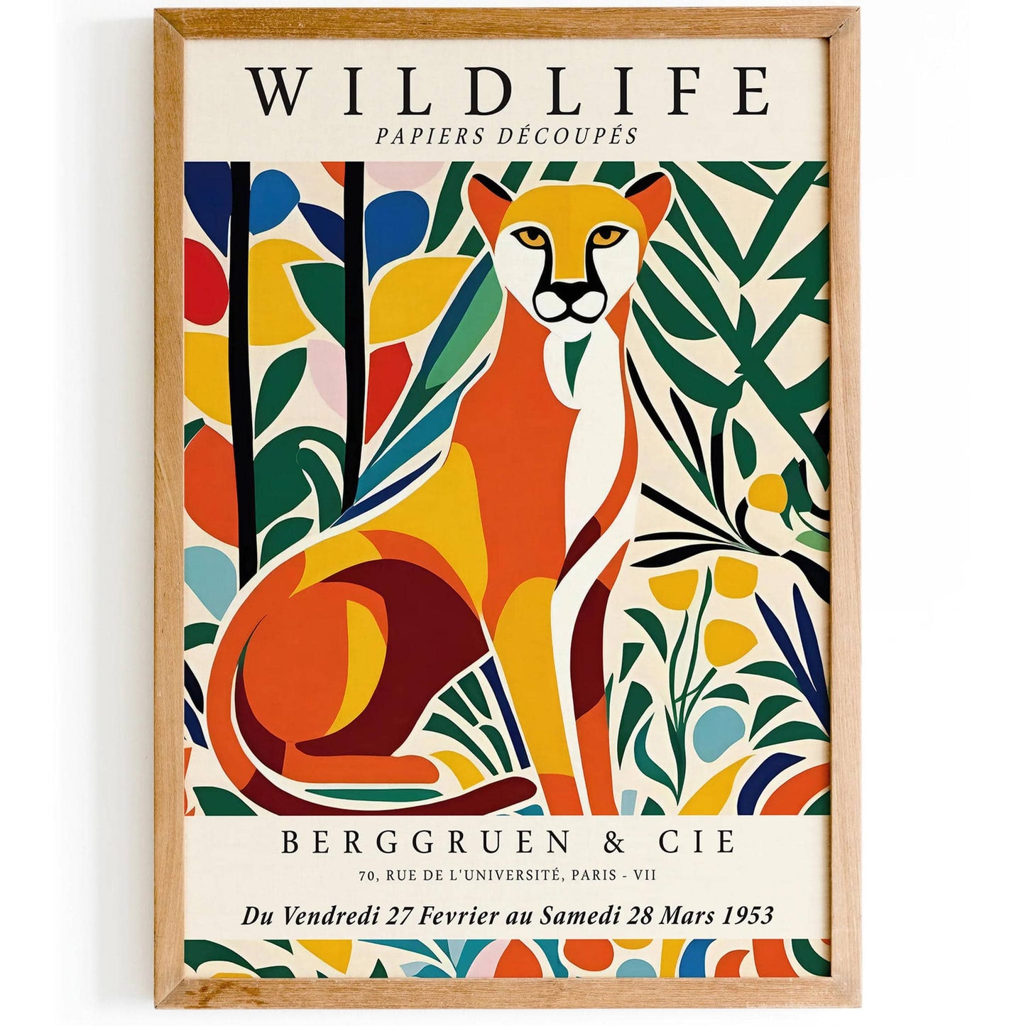 Colorful Wildlife Cheetah Cut Outs Poster - HypeSheriff