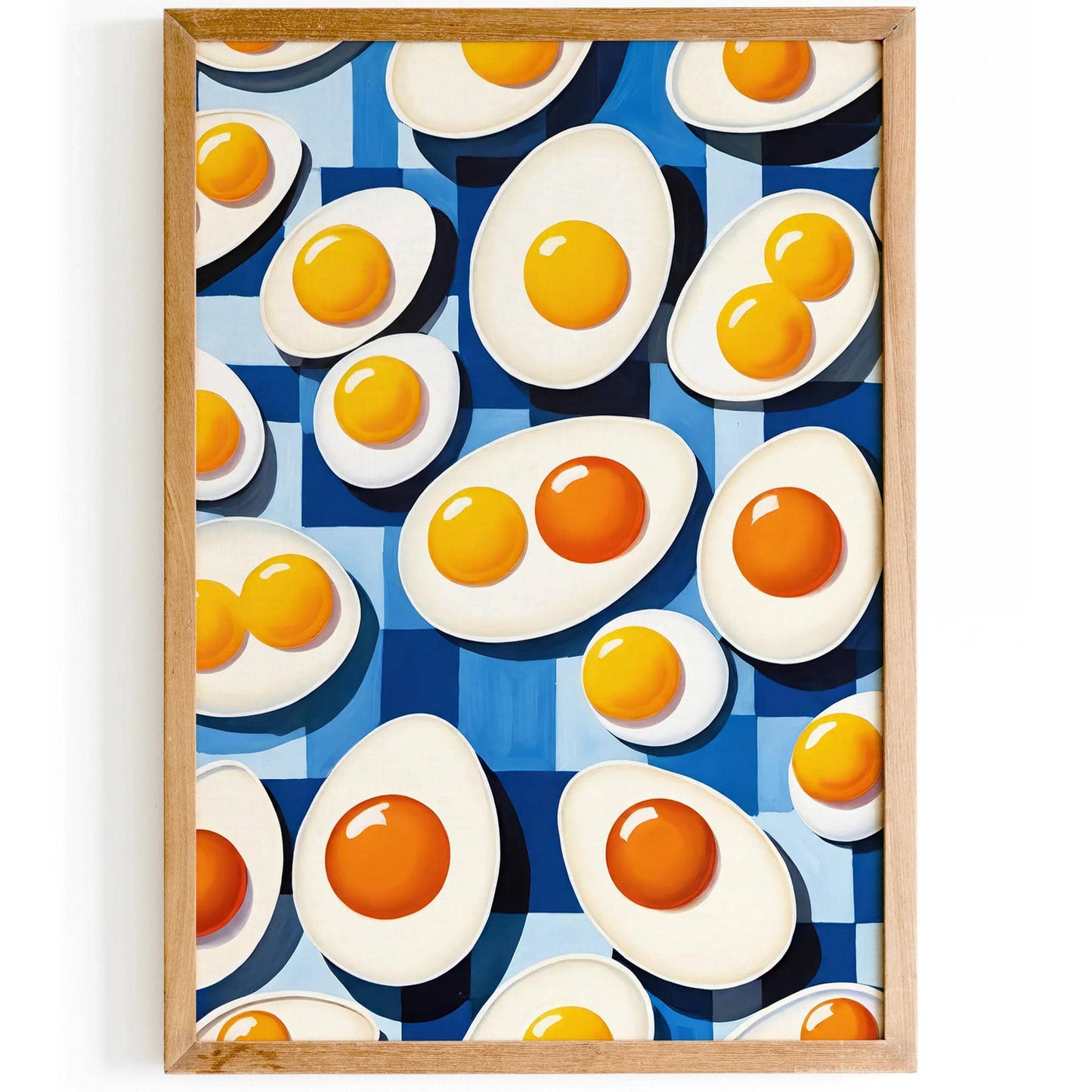 Modern Eggs Pattern Blue Art Print - HypeSheriff