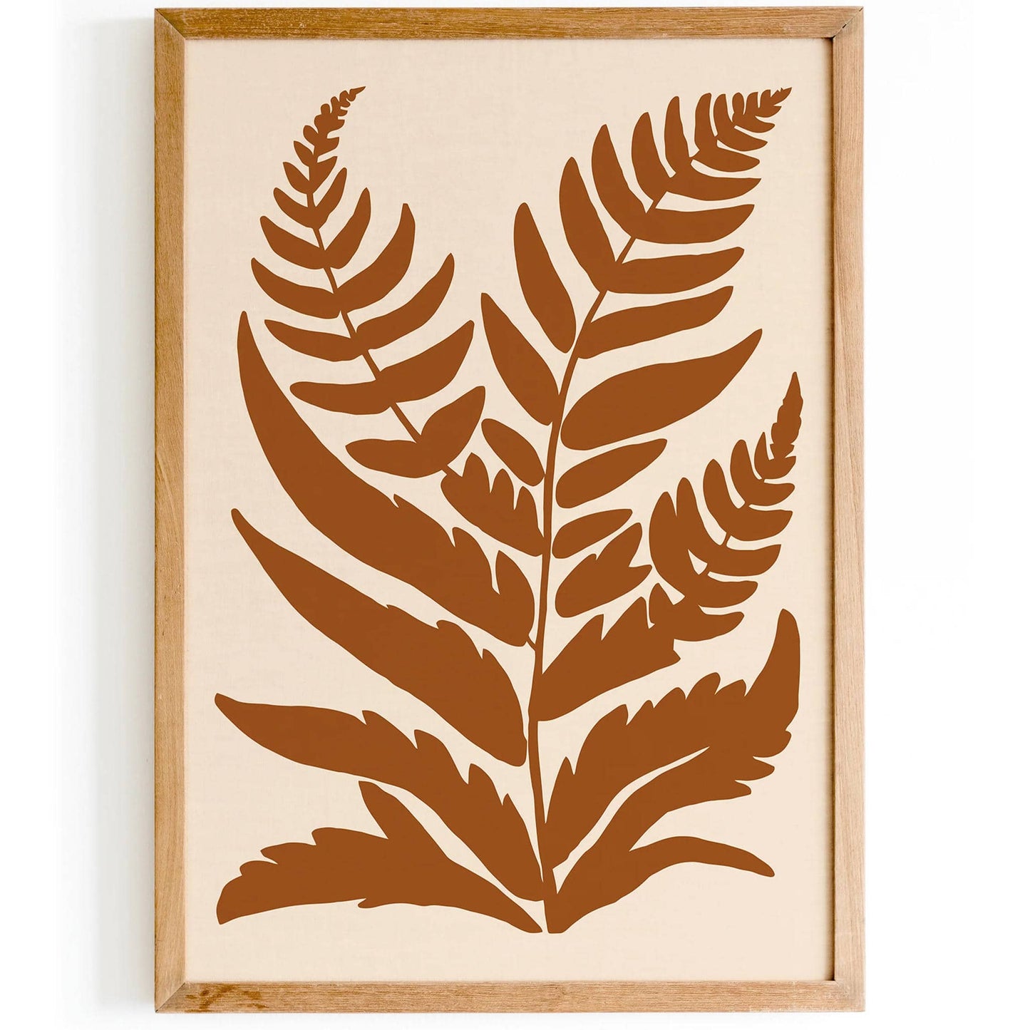 Farmhouse Decor Brown Fern Leaf Print - HypeSheriff