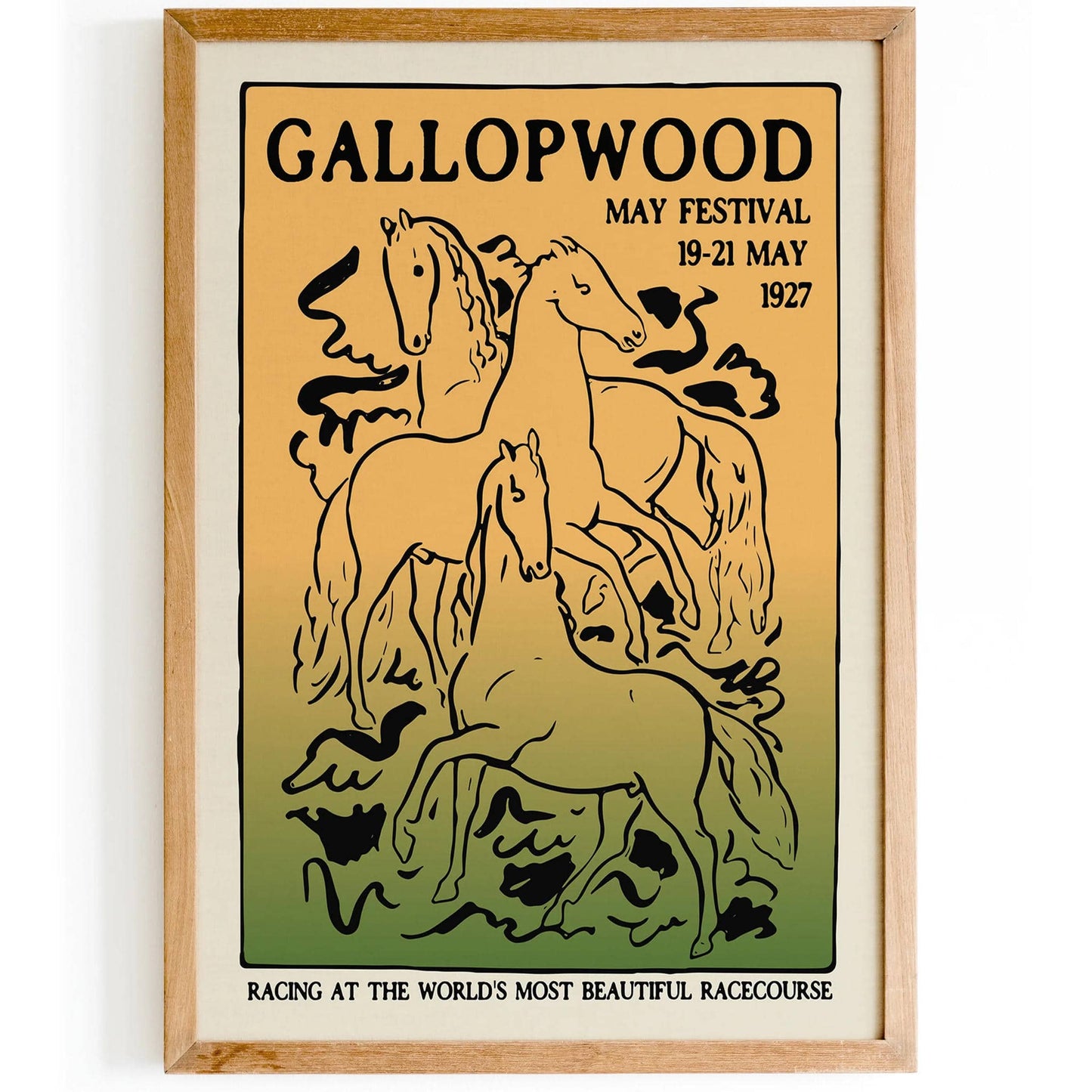 Gallopwood Vintage Horse Racing Poster - HypeSheriff