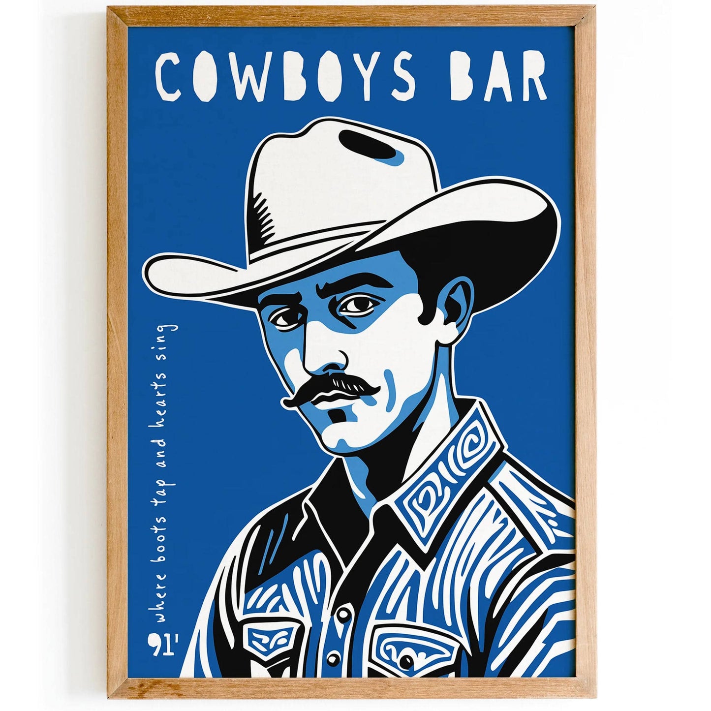 Cowboys Bar Blue Poster - HypeSheriff