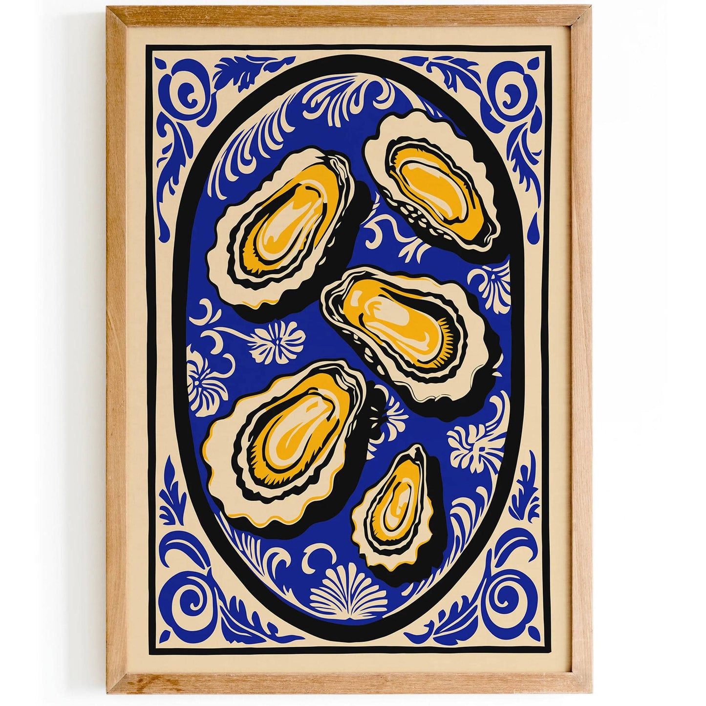 Blue Oysters Kitchen Art Print