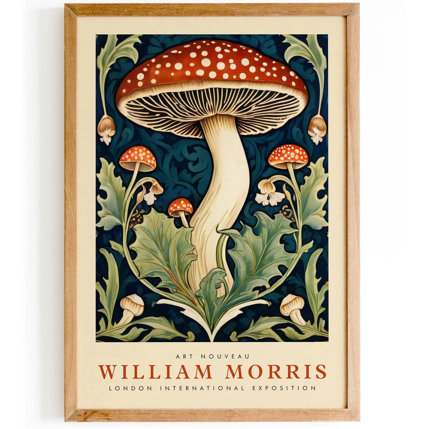 William Morris Mushroom Vintage Wall Art - HypeSheriff