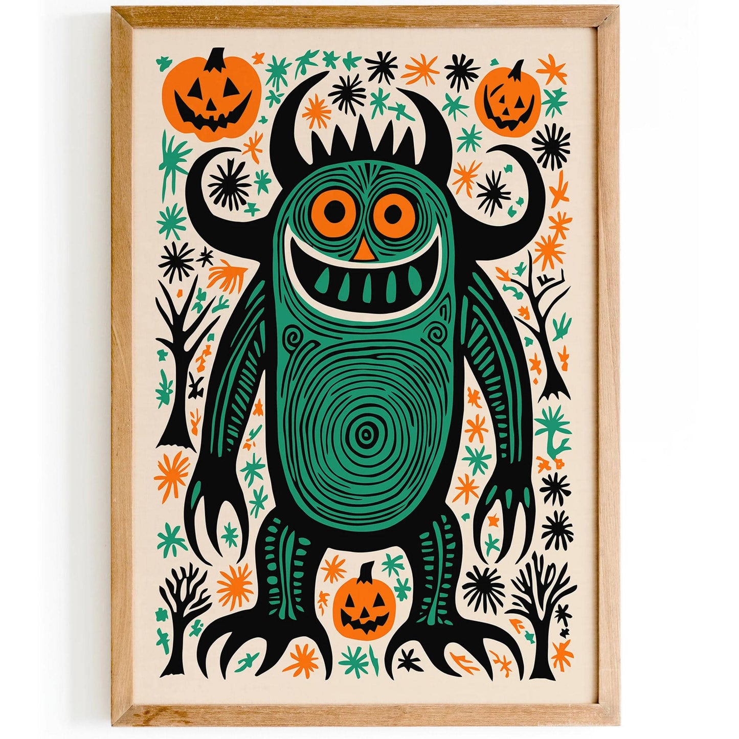 Funny Halloween 2024 Monster Art Print - HypeSheriff