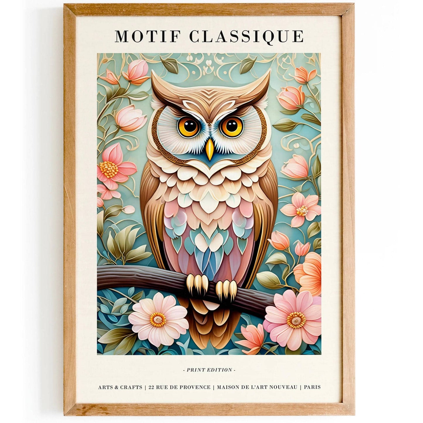 Cute Owl Pastel Colors Wall Art - HypeSheriff