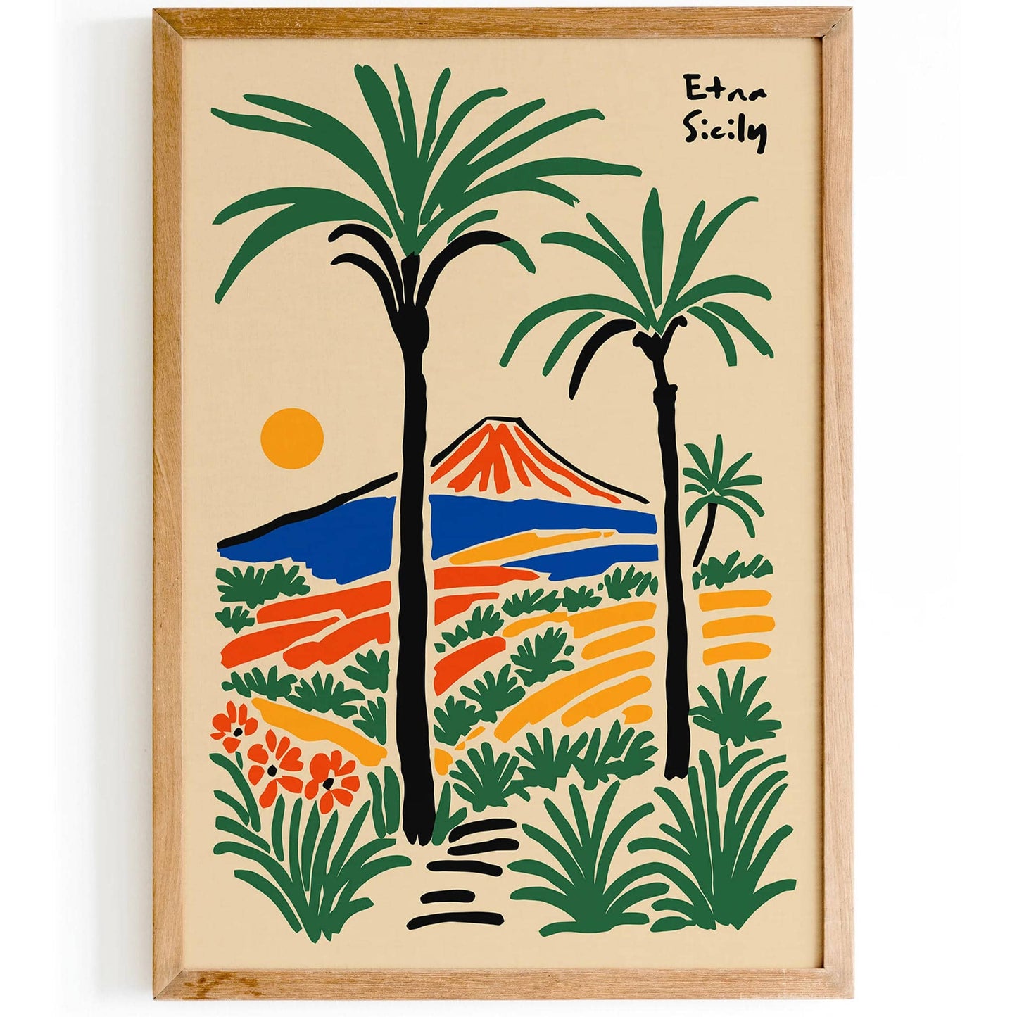 Etna Sicily Mountain Travel Poster