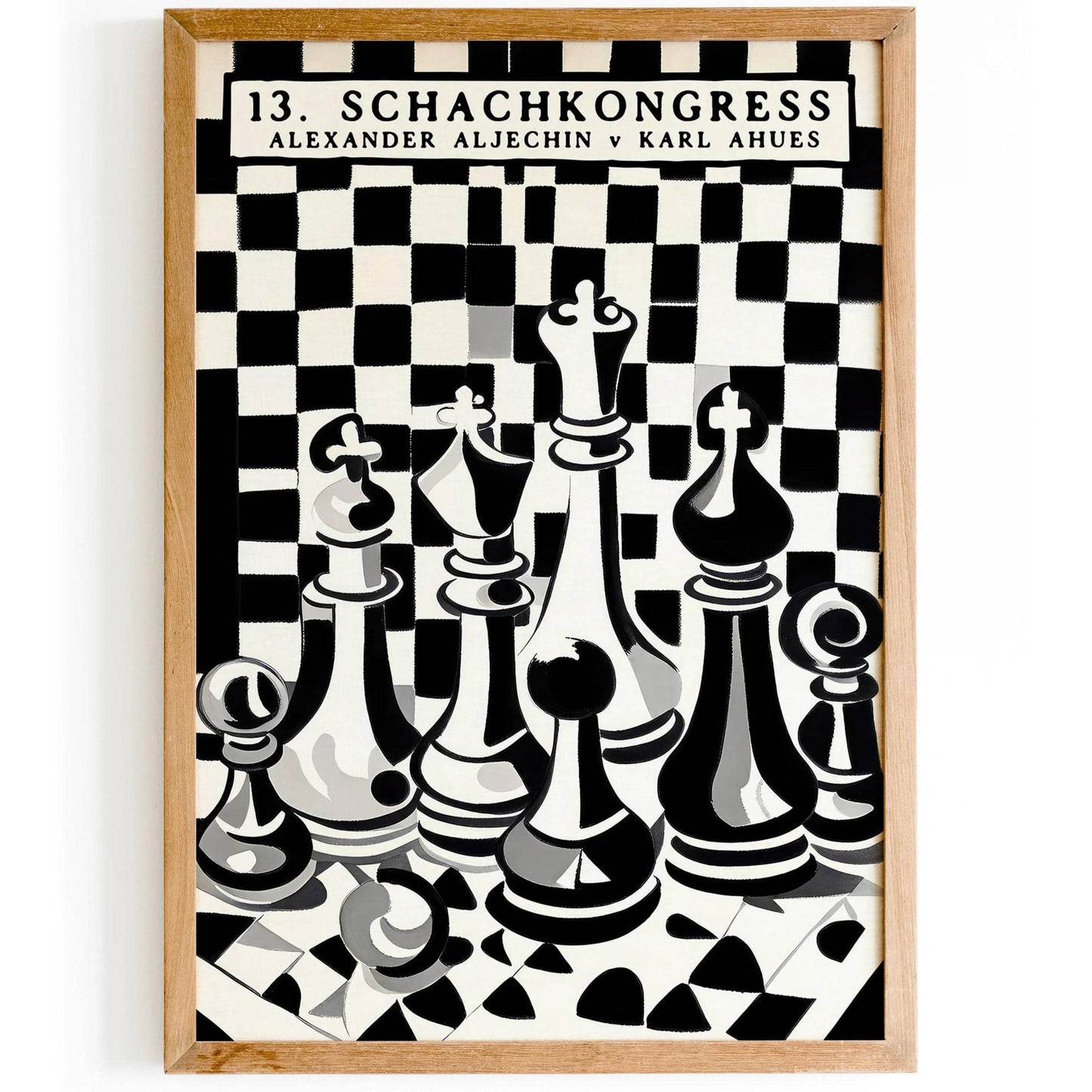 Vintage Chess Poster - Black and White - HypeSheriff
