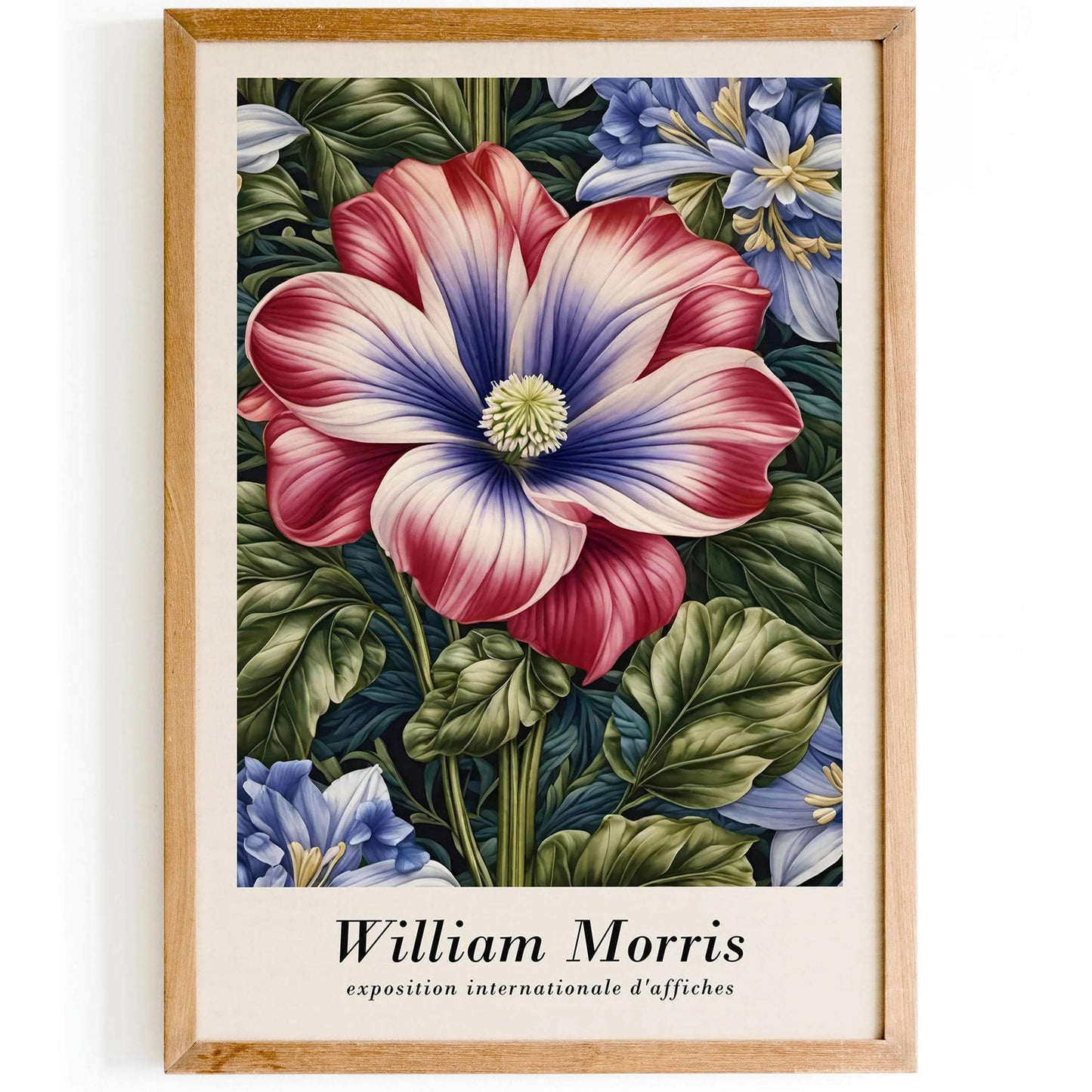 Burgundy W. Morris Botanical Art Print - HypeSheriff