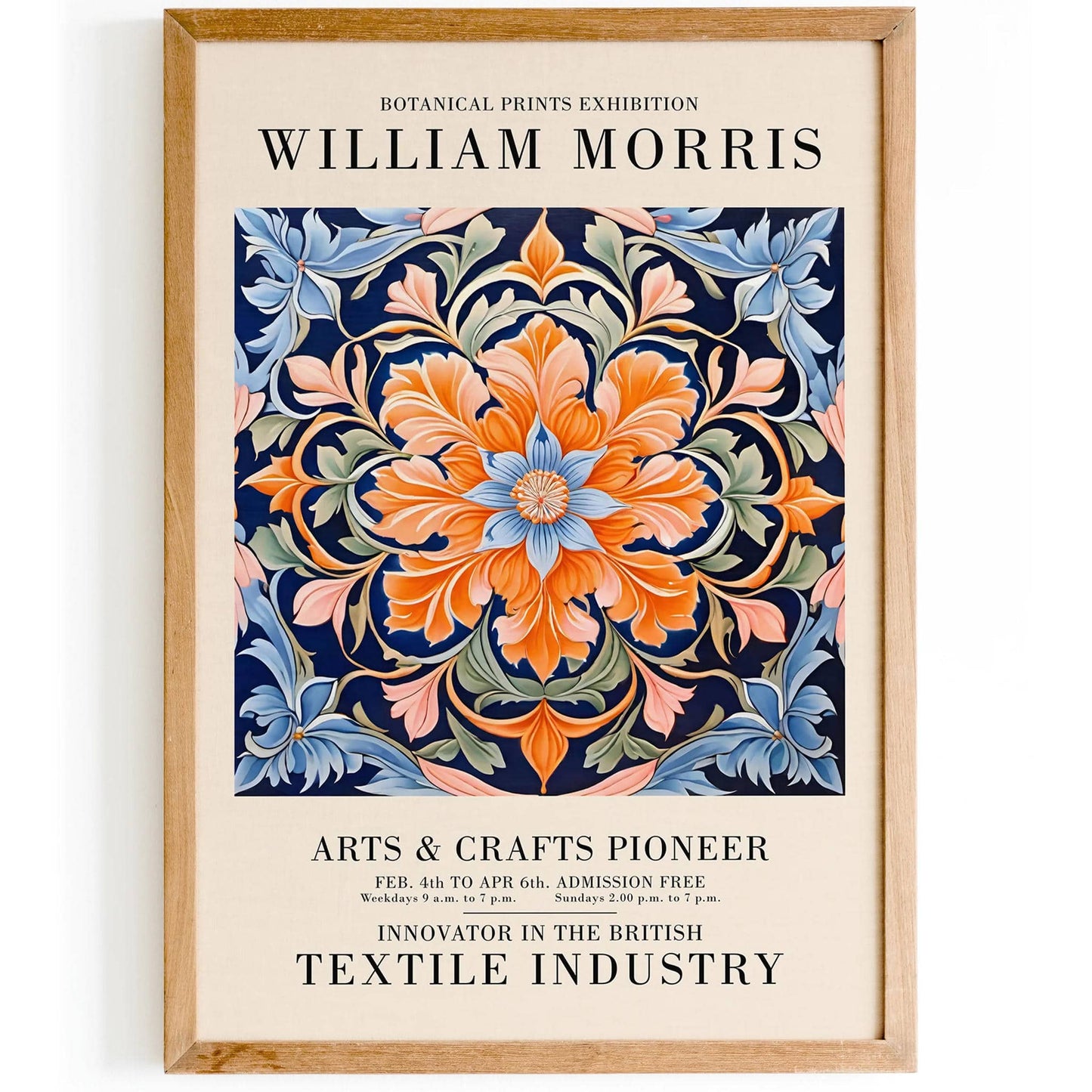 Blue Art Nouveau Floral Wall Art - HypeSheriff