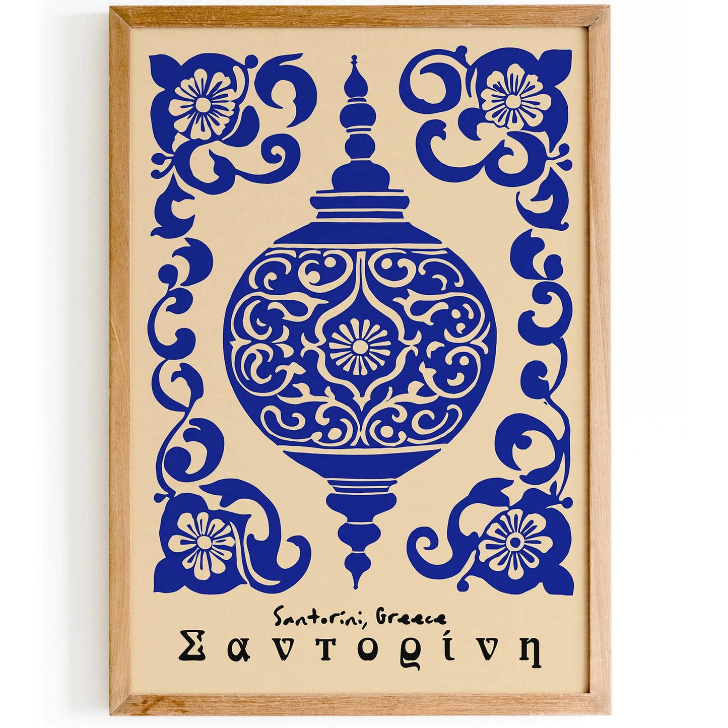 Blue Santorini Poster – Greece Coastal Wall Decor