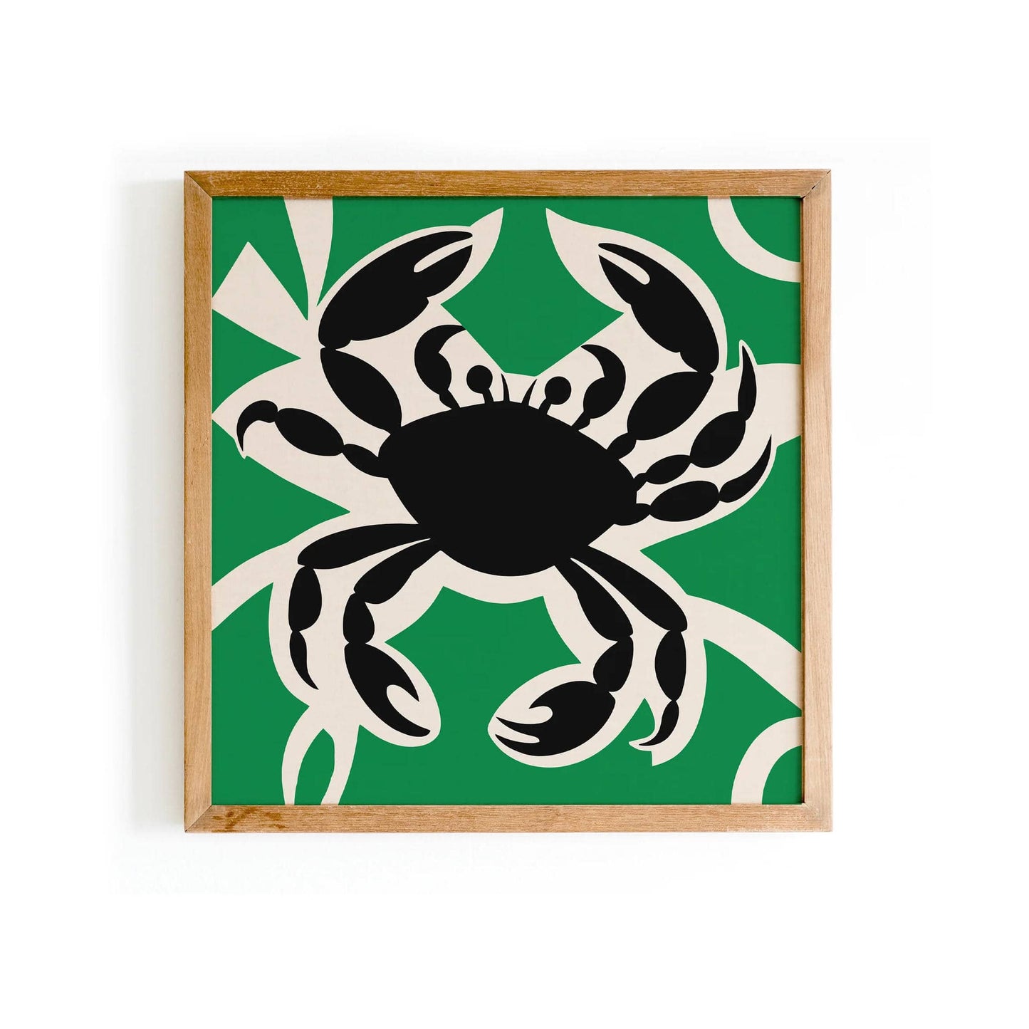 Green Retro Crab Square Print - HypeSheriff