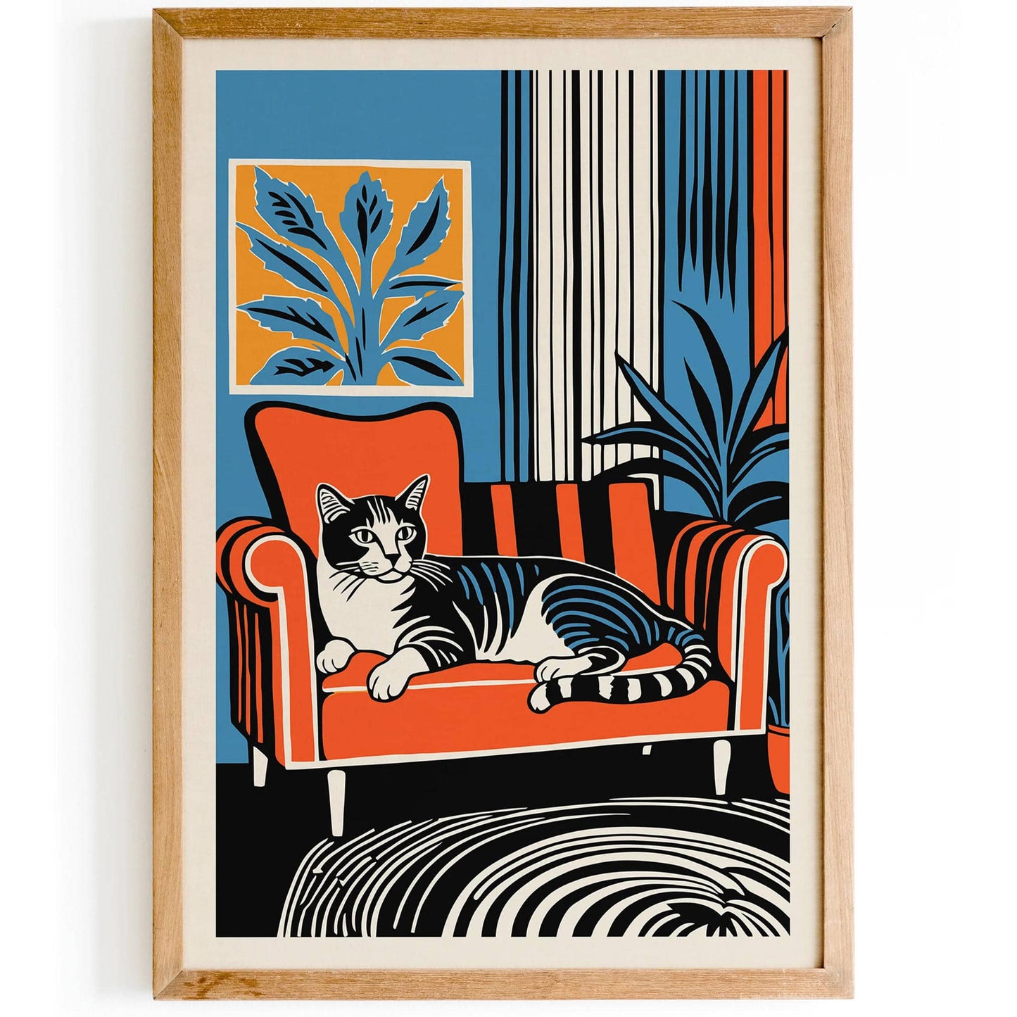 Cozy at Home Funny Cat Poster - HypeSheriff