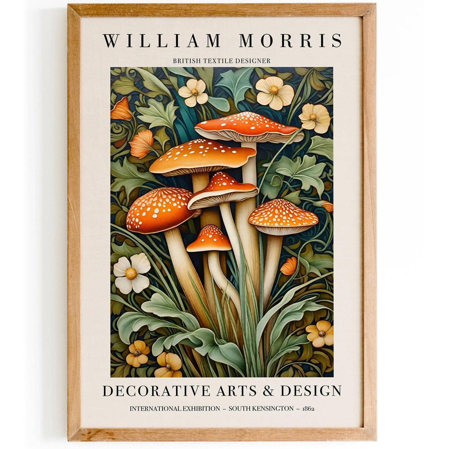 William Morris Mushrooms Poster - HypeSheriff