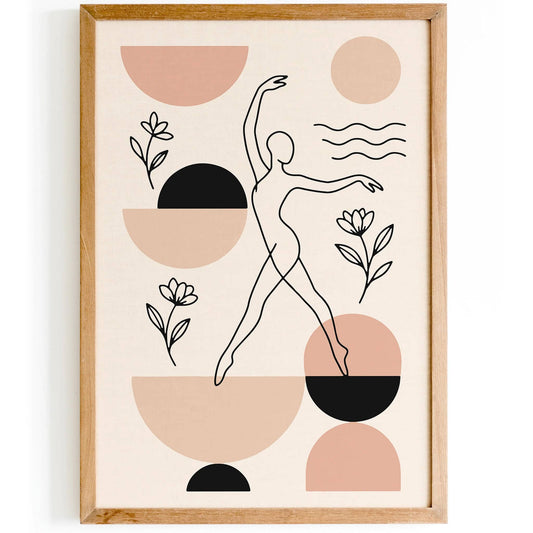 Elegant Woman Line Drawing – Minimalist Wall Art Print