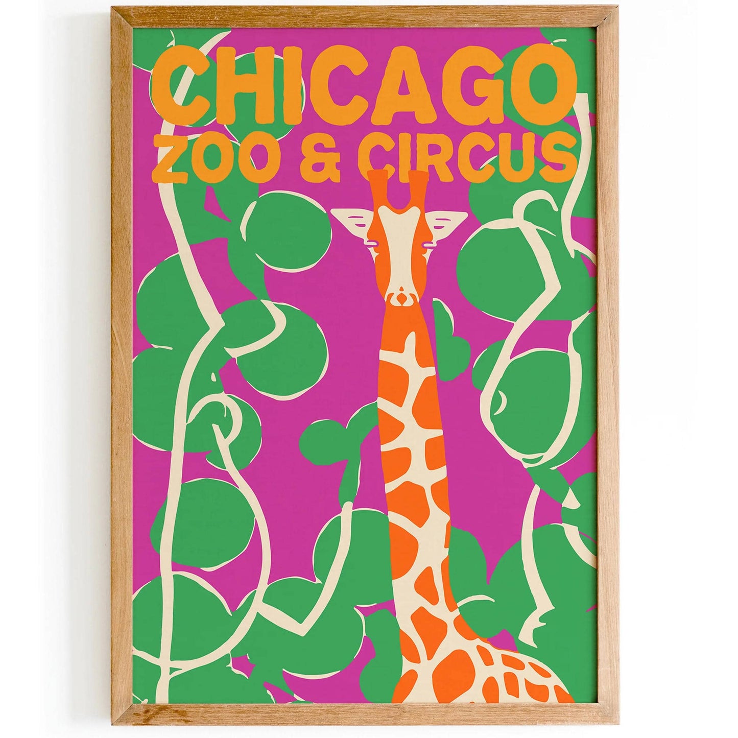 Chicago Zoo & Circus Pink Green Art Print - HypeSheriff