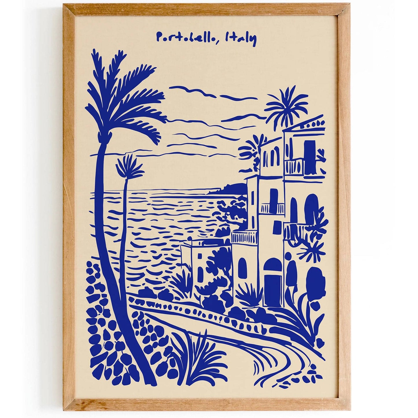Portobello Italy Landscape Blue Poster