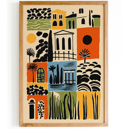 Abstract Cityscape of Spanish City Poster