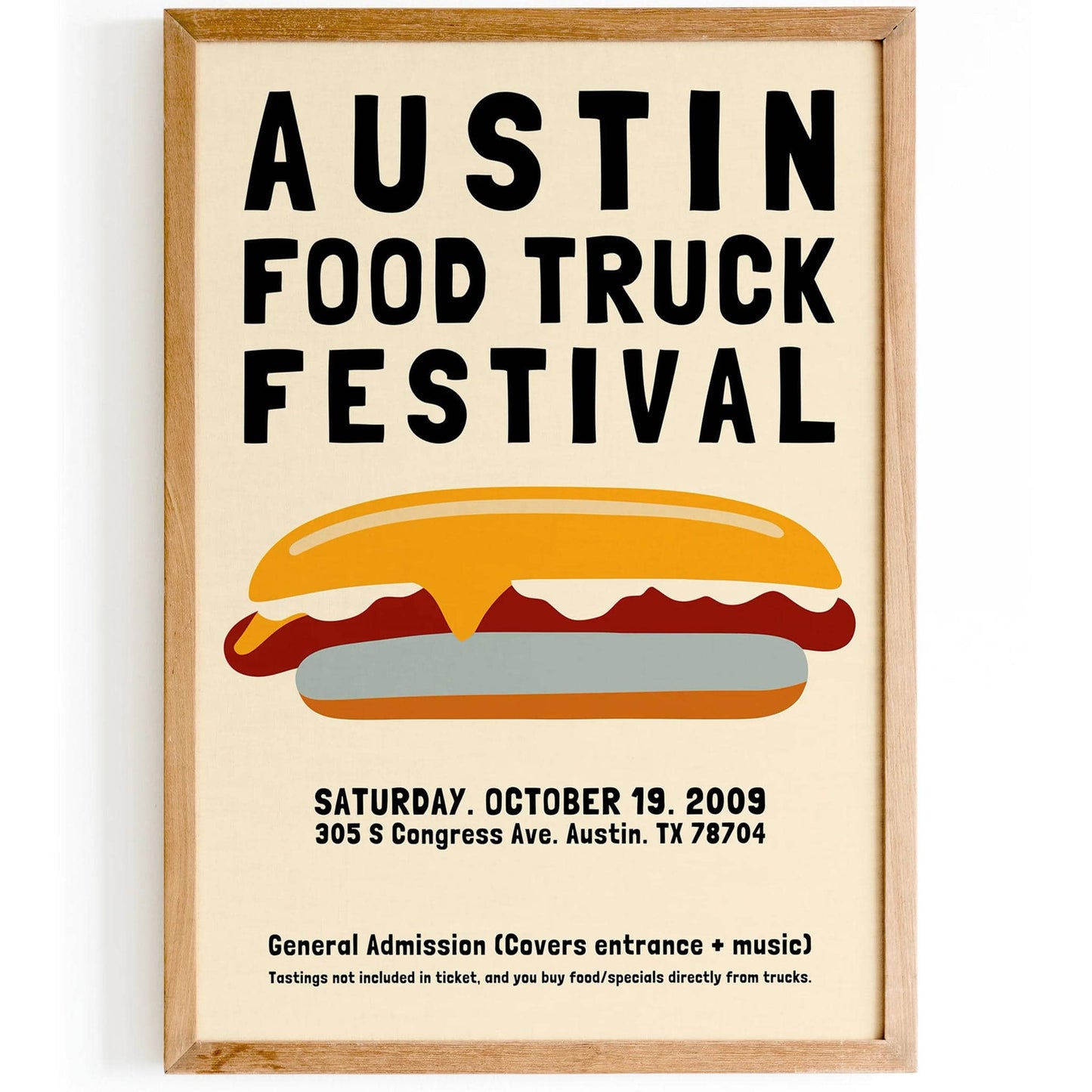 Austin Foot Truck Festival 2009 Retro Poster - HypeSheriff