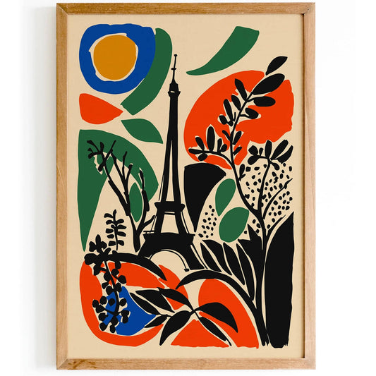 Retro Abstract Paris Travel Poster
