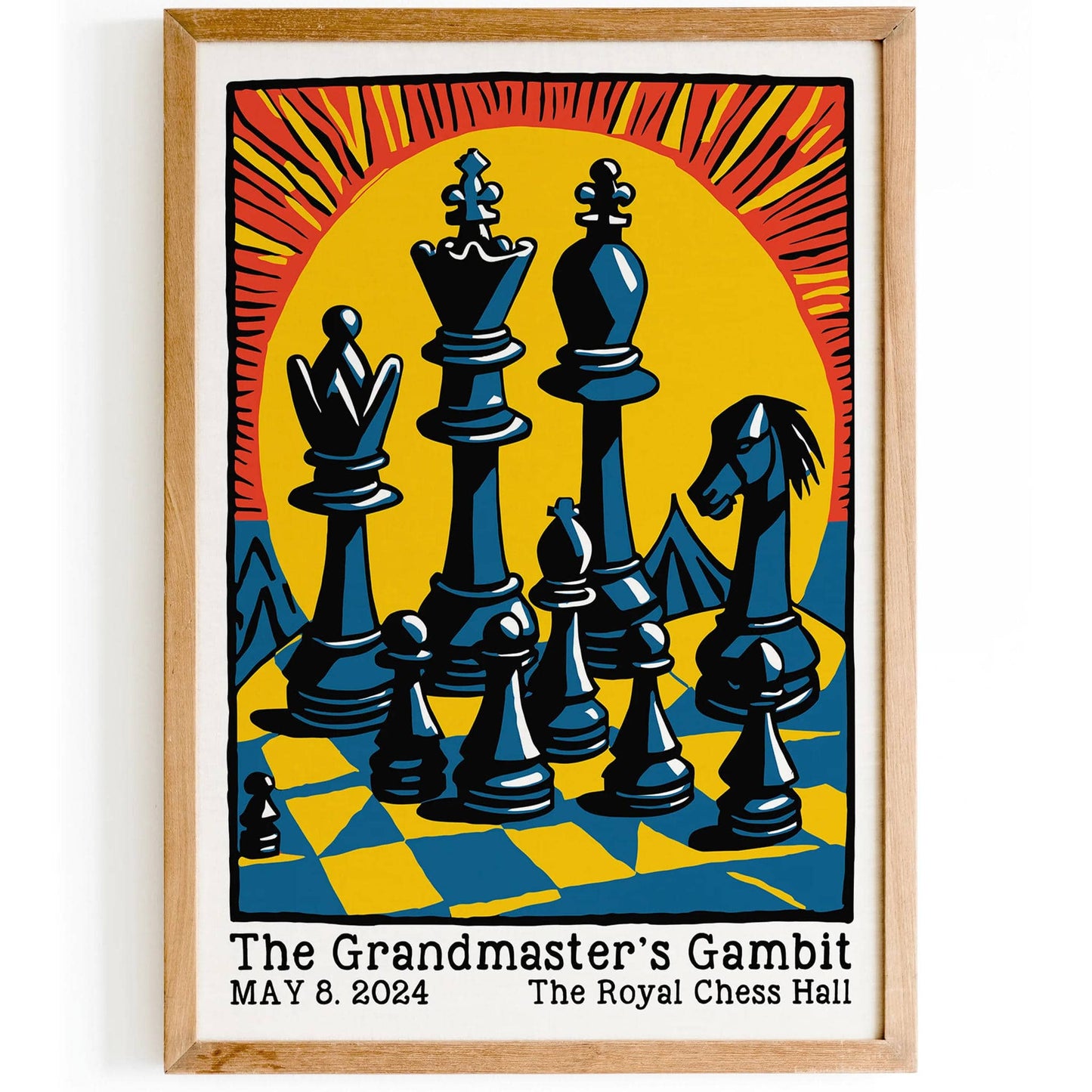 Father's Day Gift for 2024 Grandmaster Gambit Chess Print - HypeSheriff